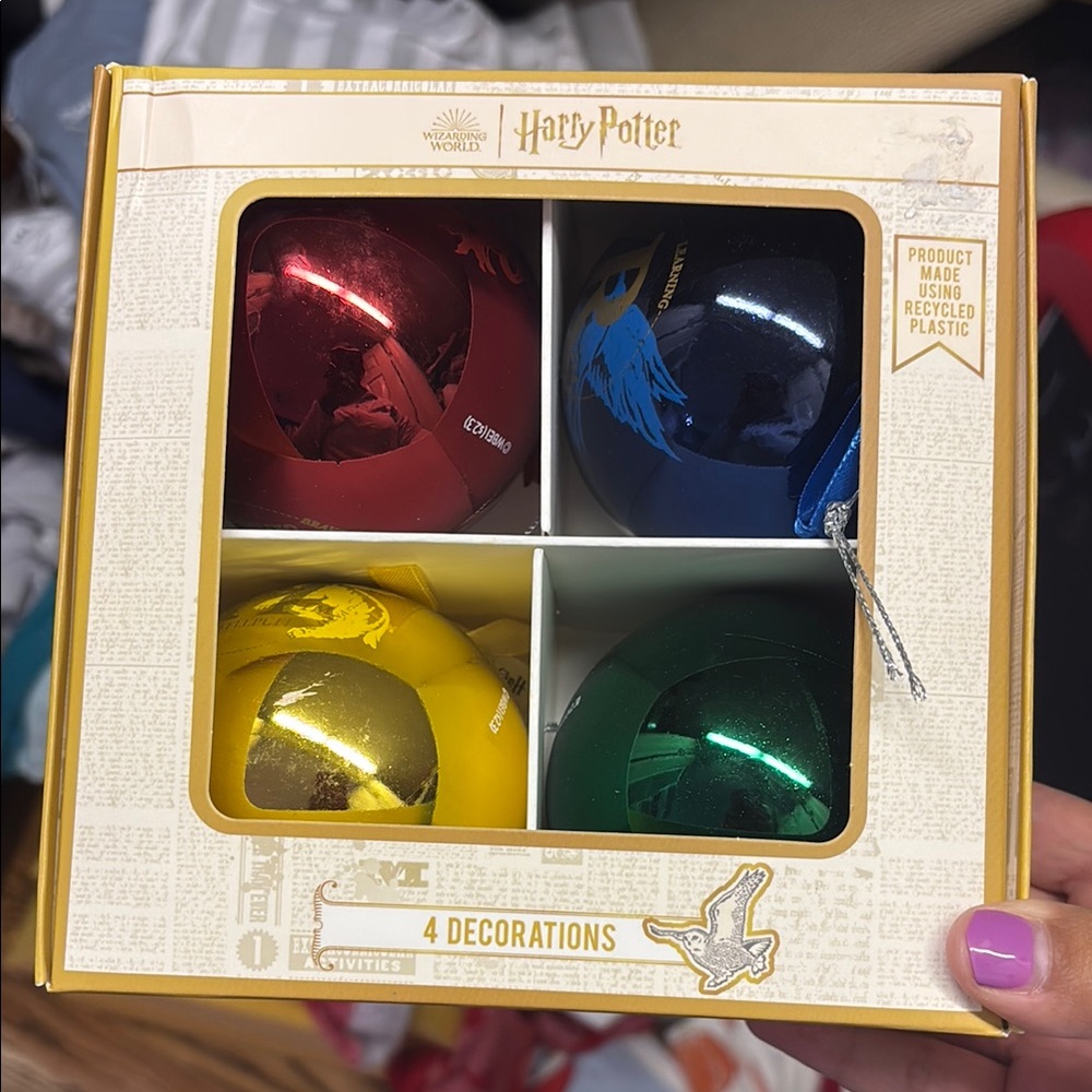Harry Potter Ornament Set - Red, Blue, Yellow, Green